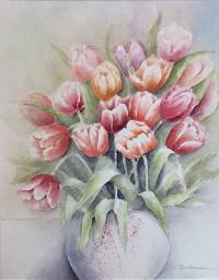 Tulpen 2 ~ 36 x 48 cm ~ Aquarell auf Papier