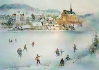 2. Winter in Beyenburg ~ ca. 40 x 50 cm ~ Aquarell auf Archespapier