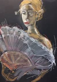 Flamenco ~ 70 x 100 cm ~ Pastell auf Papier