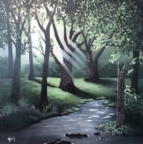 Sommer im Wald ~ 50 x 50 cm ~ Acryl auf Leinwand